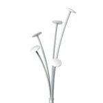 ALBA Portemanteau FESTIVAL 5 patères, porte-parapluie. Base lestée. Montage sans outil. Gris métal/Blanc – Image 2