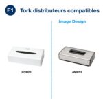 TORK Boîte distributrice F1 Blanche en plastique pour mouchoirs - Dimensions : L25,5 x H6 x P14 cm – Image 3