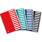 OXFORD Trieur TOPFILE+ 12 positions couverture en carte lustrée, dos agrafé. Format A4. Coloris assortis
