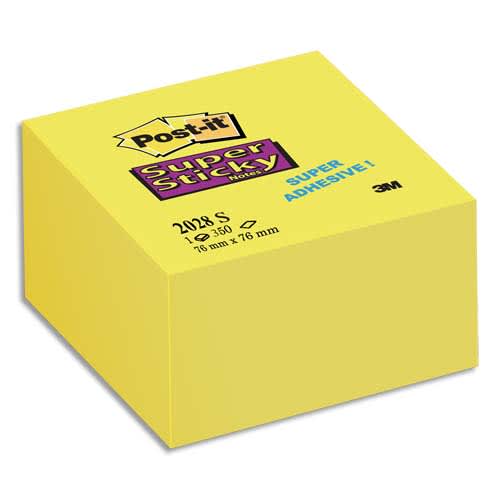 393504_d1-1.jpg POST-IT Cube Super Sticky Jaune jonquille 350 feuilles - 76 x 76 mm – Image 1