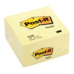 POST-IT Cube POST-IT® Jaune Pastel, 76 x 76 mm, 450 feuilles – Image 2