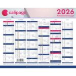 CALIPAGE Calendrier bancaire Calipage, 6 mois par face soit 12 mois - format : 21 x 26,5 cm