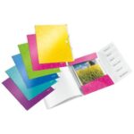 LEITZ Trieur WOW 6 positions en polypropylène. Fermeture par élastique. Coloris Assortis