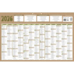 CBG Calendrier NATURA maxi, 100% recyclé, Janvier à Décembre recto, blanc verso,43x65cm