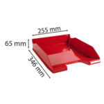 EXACOMPTA Corbeille à courrier 100% DECO Rouge carmin - Dimensions : L 25,5 x H 6,5 x P 34,7 cm – Image 4