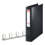 ESSELTE Classeur 4 anneaux VIVIDA en polypropylène, dos 6cm, coloris Noir