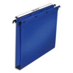 OBLIQUE AZ Paquet de 10 dossiers suspendus TIROIR en polypro opaque 5/10e. Fond 30, bouton-pression. Bleu
