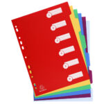 EXACOMPTA Intercalaire en polypropylène, format A4, 6 positions assortis pastel – Image 2