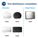 TORK Colis de 12 Bobines Papier toilette Mini Jumbo Premium doux 2 plis L170 m x D18 cm Blanc logo Bleu – Image 3
