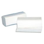 Colis de 20 Paquets de 250 Essuie-mains 2 plis plié en V, Ft : 22 x 21 cm Blanc