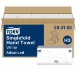 TORK Colis de 15 Paquets de 250 Essuie-mains doux Advanced 2 plis plié en V - Format 24,8 x 23 cm Blanc – Image 2
