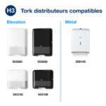 TORK Colis de 15 Paquets de 250 Essuie-mains doux Advanced 2 plis plié en V - Format 24,8 x 23 cm Blanc – Image 3