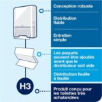 TORK Colis de 15 Paquets de 250 Essuie-mains Advanced 2 plis en V délitable Laurier - Ft 23 x 23 cm Blanc – Image 4