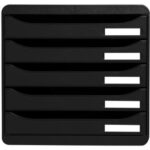 EXACOMPTA Module de classement Big Box Plus 5 tiroirs Noir 34,7x27,8x27,1 cm – Image 2