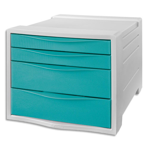 409672_d1.jpg ESSELTE Bloc de classement 4 tiroirs Colour'Breeze Bleu. Dimensions (lxhxp) : 24,5x36,5x28,5cm – Image 1