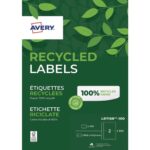 AVERY Boîte de 200 étiquettes adresse Laser recyclées Blanc 199,6 x 143,5 mm LR7168-100