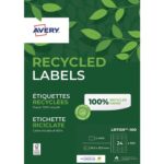 AVERY Boîte de 2400 étiquettes adresse Laser recyclées Blanc 63,5 x 33,9 mm LR7159-100