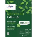 AVERY Boîte de 6500 étiquettes adresse Laser recyclées Blanc 38,1 x 21,2 mm LR7651-100