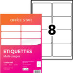 OFFICE STAR Boîte de 800 étiquettes multi-usage Blanches 99,1 x 67,7 mm OS43438