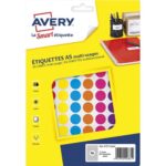AVERY Sachet de 672 pastilles Ø15 mm. Imprimables. Coloris assortis.