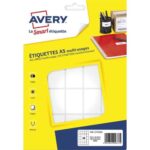 AVERY Sachet de 400 étiquettes multi-usage Blanches 38,5 x 26,5 mm. Planche format A5. ETE025