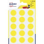 AVERY Sachet de 90 pastilles Ø19 mm. Ecriture manuelle. Coloris Jaune.