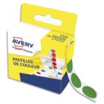 AVERY Boîte distributrice de 150 pastilles adhésives Ø15 mm. Coloris Vert.