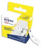 AVERY Boîte distributrice de 200 œillets transparents Ø13 mm.