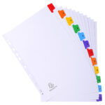 EXACOMPTA Jeu d'intercalaire numérique 12 positions en carte Blanche 170g, onglets Mylar®. Format A4. – Image 4