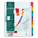 EXACOMPTA Jeu d'intercalaire numérique 12 positions en carte Blanche 170g, onglets Mylar®. Format A4+.