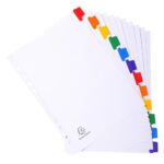 EXACOMPTA Jeu d'intercalaire 12 positions en carte Blanche 170g, onglets Mylar®. Format A4. – Image 3