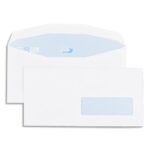 GPV Boîte de 1000 enveloppes 114x229mm Blanches fenêtre 35x100 80g