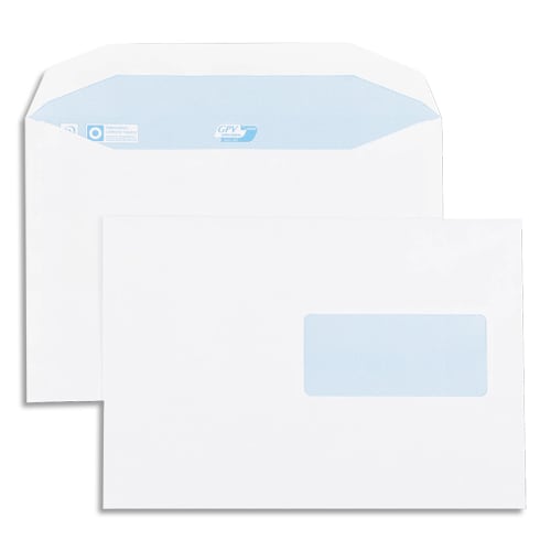 412425_d1-1.jpg GPV Boîte de 500 enveloppes 162x229mm Blanches fenêtre 45x100 80g – Image 1