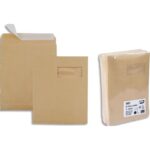 GPV Paquet de 50 pochettes kraft armé 3 soufflets C4 à fenêtre