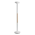 UNILUX Lampadaire Pryska LED Blanc/Hêtre. 100lm/W 40 W 4000 lm interrupteur variateur 3 intensités A+