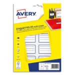 AVERY Pochette de 120 étiquettes cadre Bleu avec lignes, 36x56 mm