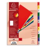 EXACOMPTA Jeu d'intercalaires numériques en polypropylène. 12 touches multicolores. Format A4.