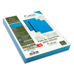 EXACOMPTA Paquet 100 plat couverture FOREVER rigide, grain cuir, 270 g, certifié Ange Bleu, Bleu A4 2781C