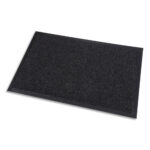 PAPERFLOW Tapis d'accueil grattant intérieur et extérieur en PP Noir, Format 60 x 90 cm épaisseur 10 mm