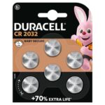 DURACELL Piles boutons lithium spéciales 2032 3V, lot de 6 (DL2032/CR2032)