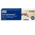 TORK Colis 5 paquets de 200 Serviettes enchevêtrées Blanches 2 plis 21,6x16,6cm pour distrib Xpressnap N4