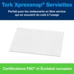 TORK Colis 5 paquets de 200 Serviettes enchevêtrées Blanches 2 plis 21,6x16,6cm pour distrib Xpressnap N4 – Image 3