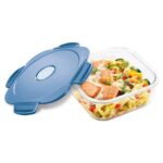 MAPED Boîte à déjeuner Picnik Concept Adulte base en verre borosilicate, couvercle à valve Bleu orage – Image 2