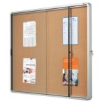 NOBO Vitrine d'affichage en liège porte coulissante Premium Plus, fermeture à clé, capacité 15 flles, A4 – Image 3