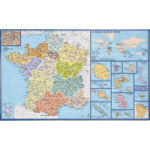 VIQUEL Sous-main FRANCE/DOM TOM 59,8 x 36,5 cm. PVC