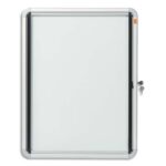 NOBO Vitrine d'affichage magnétique Premium Plus, fermeture à clé, capacité 4 feuilles, A4
