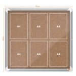 NOBO Vitrine d'affichage en liège Premium Plus, fermeture à clé, capacité 6 feuilles, A4 – Image 2