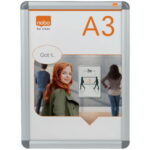 NOBO Vitrine porte-affiche clipsable, aluminium, anti-reflet en PVC, format A3 – Image 2