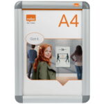 NOBO Vitrine porte-affiche clipsable, aluminium, anti-reflet en PVC, format A4 – Image 2