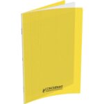 CONQUERANT C9 Cahier piqûre 24x32cm 140 pages 90g grands carreaux Seyès. Couverture polypropylène Jaune